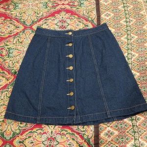 Button down denim skirt